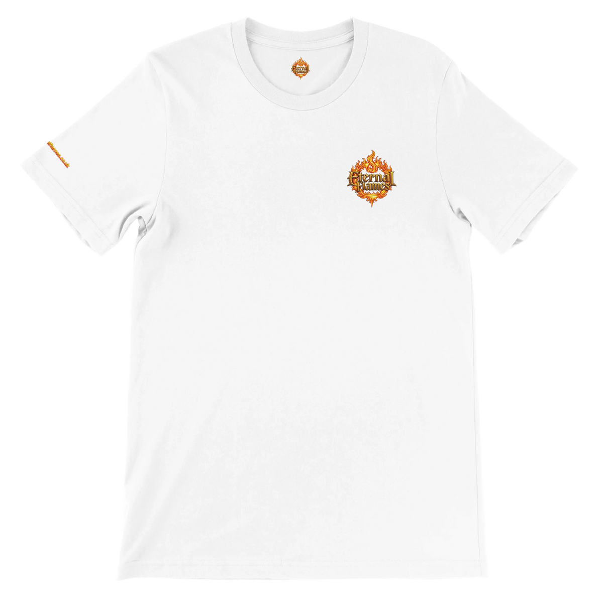 ETERNAL PHOENIX Eternal Flames premium unisex T-shirt – front view with left chest logo