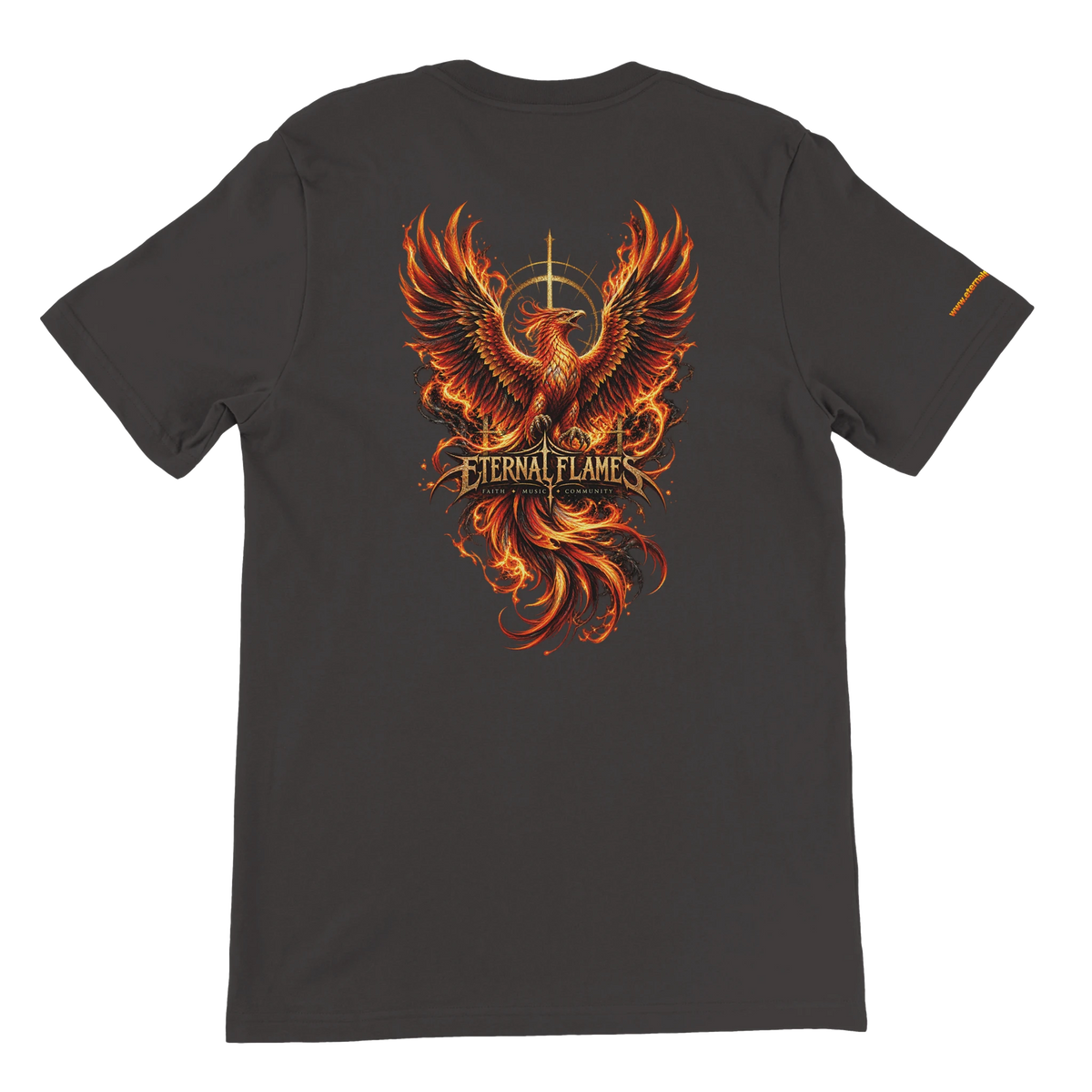 ETERNAL PHOENIX Eternal Flames premium unisex T-shirt – large phoenix back print on Vintage Black