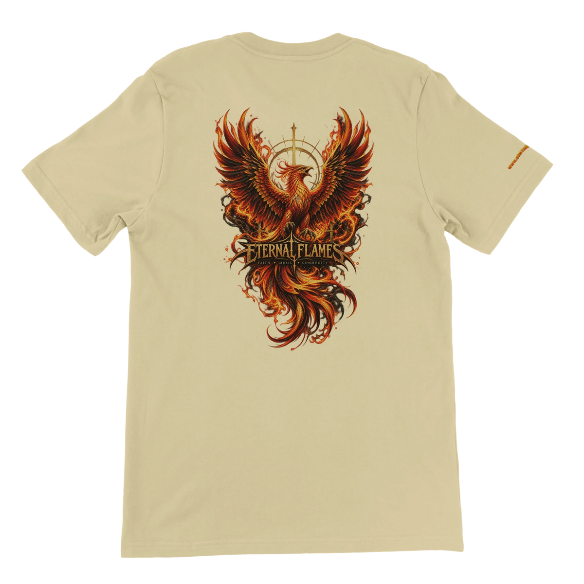 ETERNAL PHOENIX Eternal Flames premium unisex T-shirt – large phoenix back print on Natural